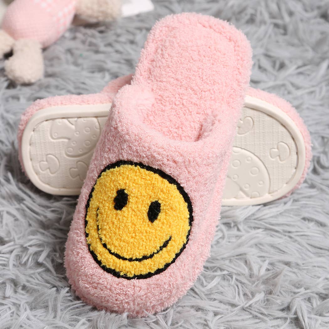 Kid's Happy Face Luxury Soft Slippers JCL4213K (pink)