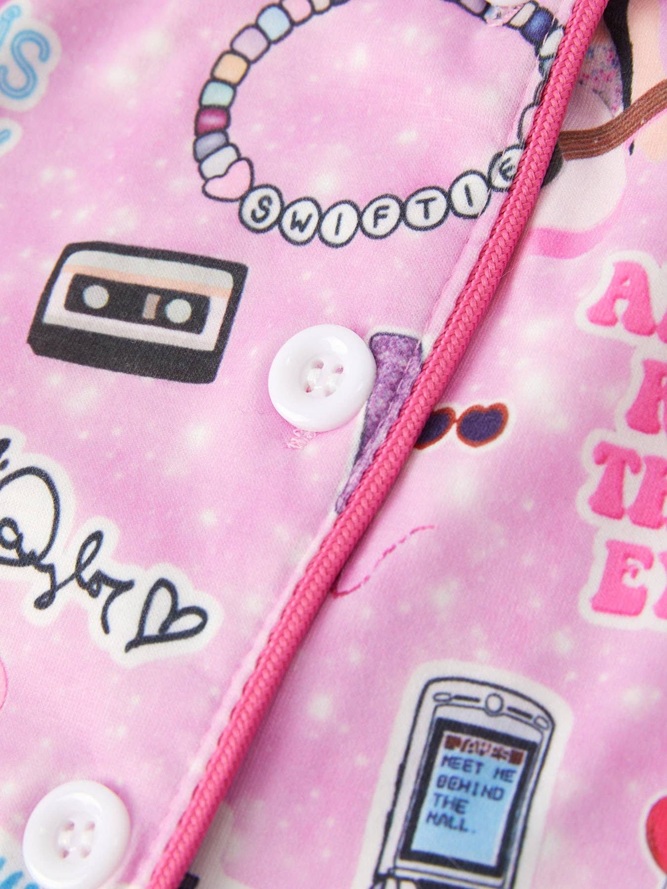Taylor Swift Printed Girls Pink Pajamas PJG455
