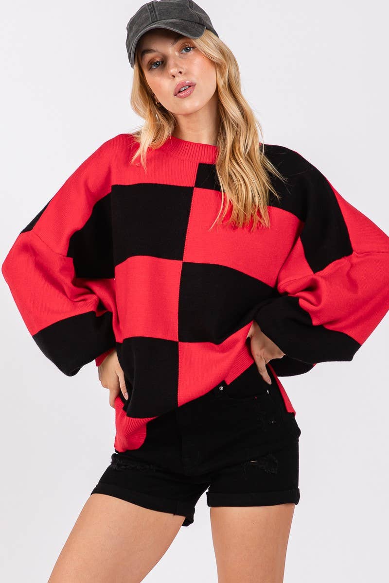 GAME DAY CHECKERED SWEATER-GDCS3