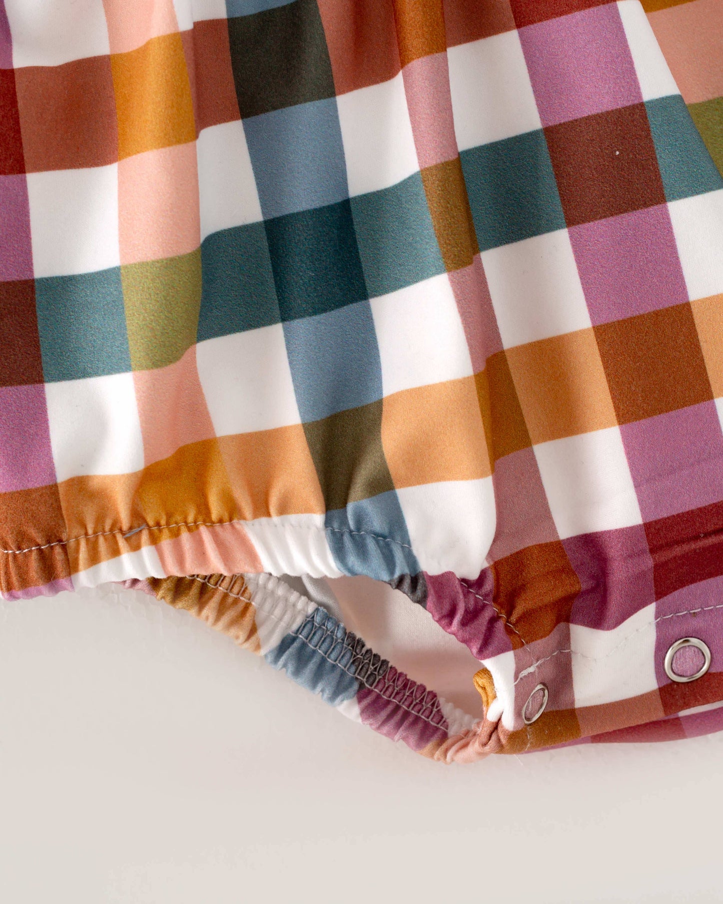 Brown Plaid Print Baby Girl Romper 65113035