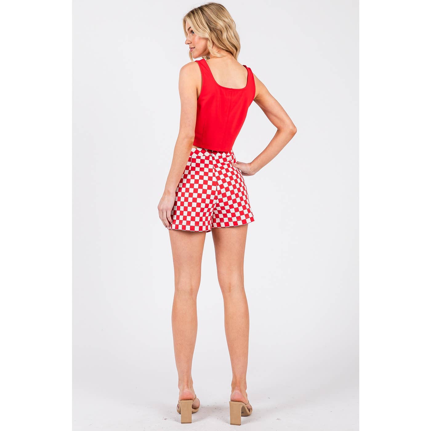 GAME DAY CHECKERED OVERLAY WRAP FRONT MINI SKORT-GDCOW