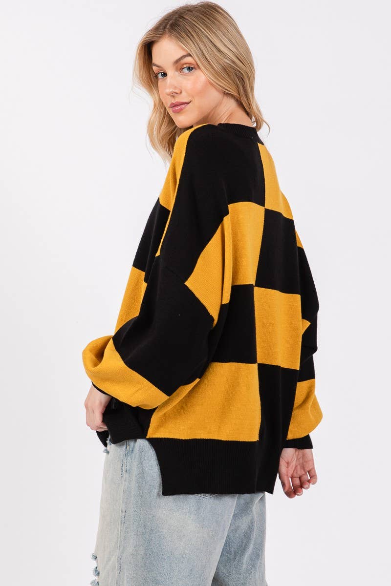 GAME DAY CHECKERED SWEATER-GDCS3