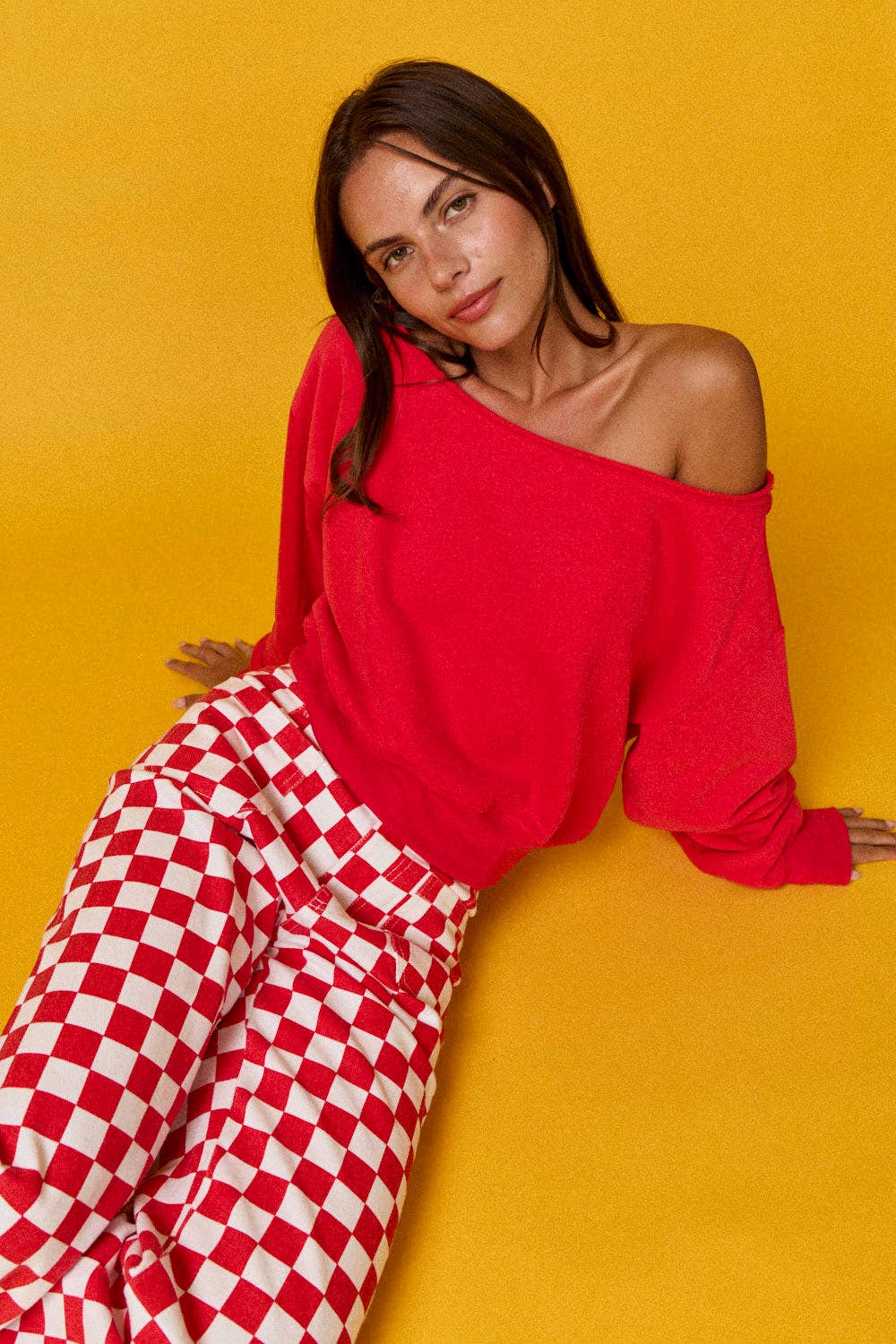 Demi Checkered Bottoms w Elastic Band-10425br
