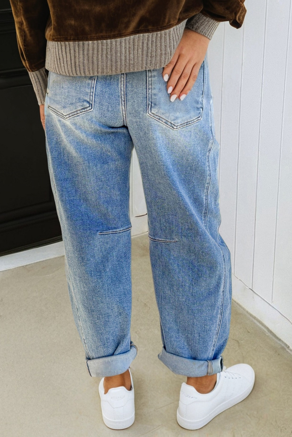 Multi Seam Detail Barrel Jeans 2.13.