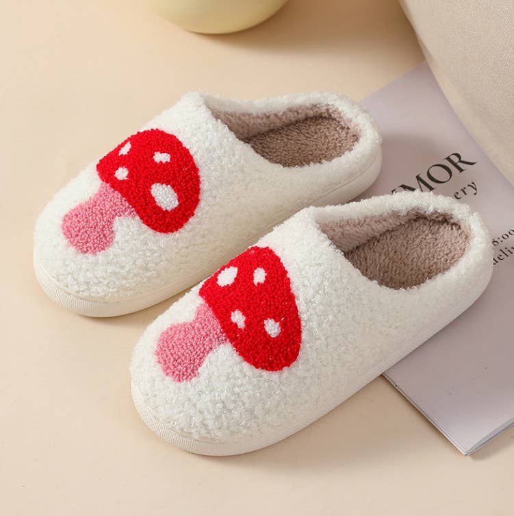 Pink checkered smile yellow face slippers 40SP014