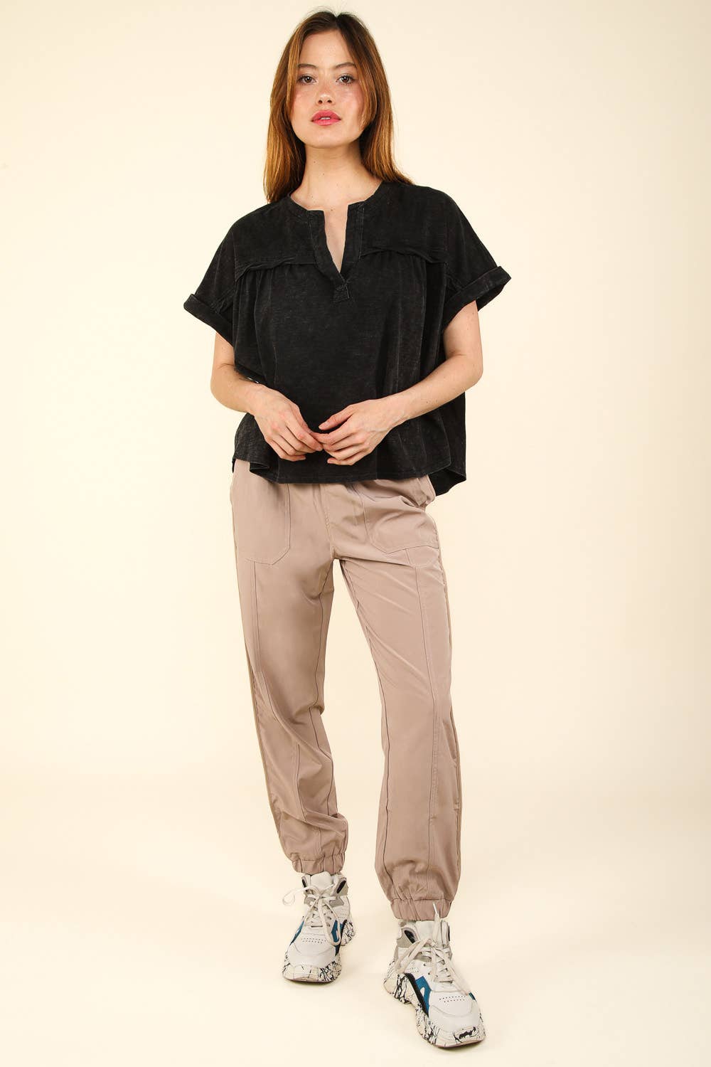High Waisted Cargo Active Joggers w/ Pockets NP70063