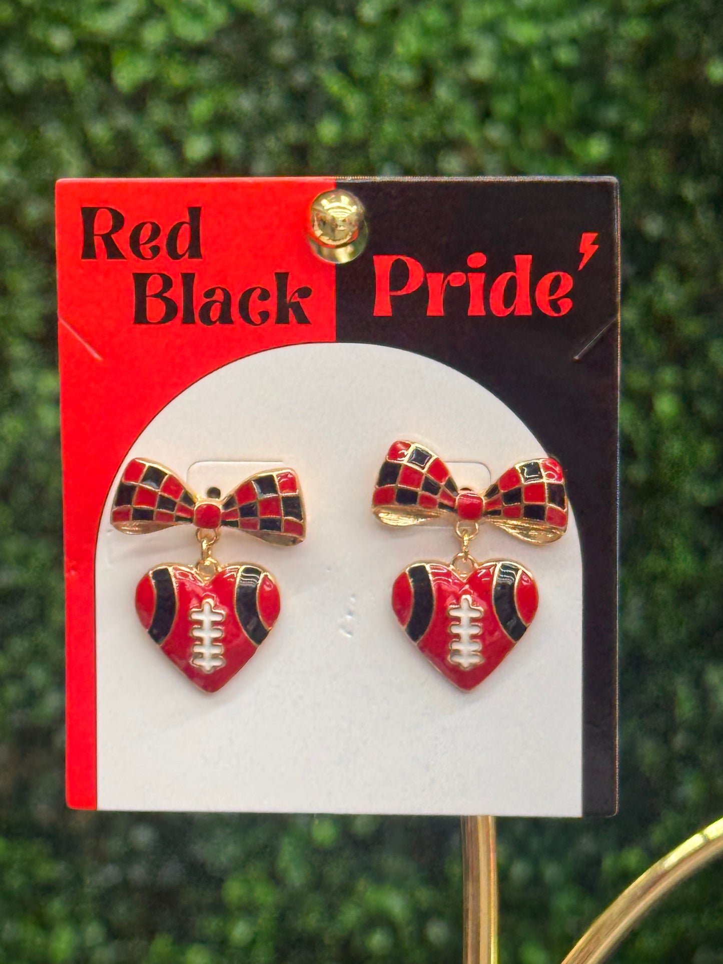 Bow & Football Gameday Stud 1.25" Earrings — IN STORE — BFGDS
