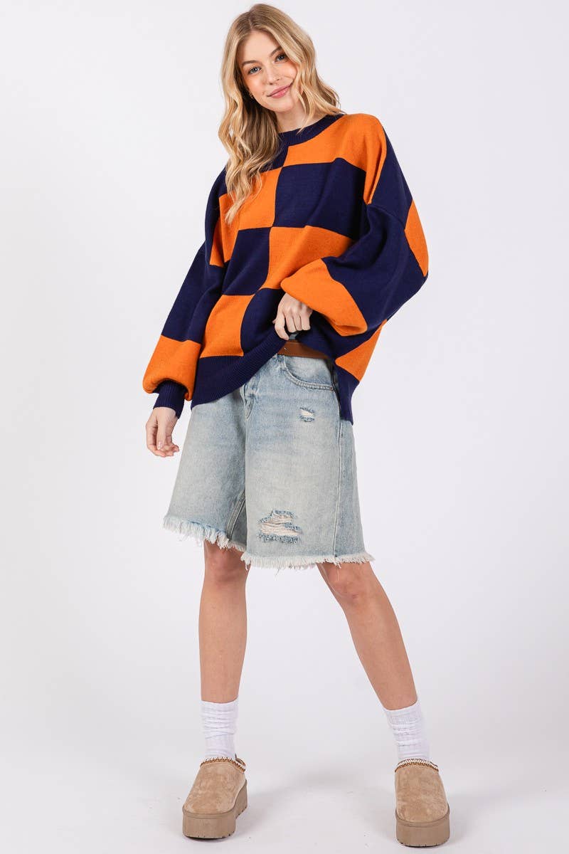 GAME DAY CHECKERED SWEATER-GDCS3