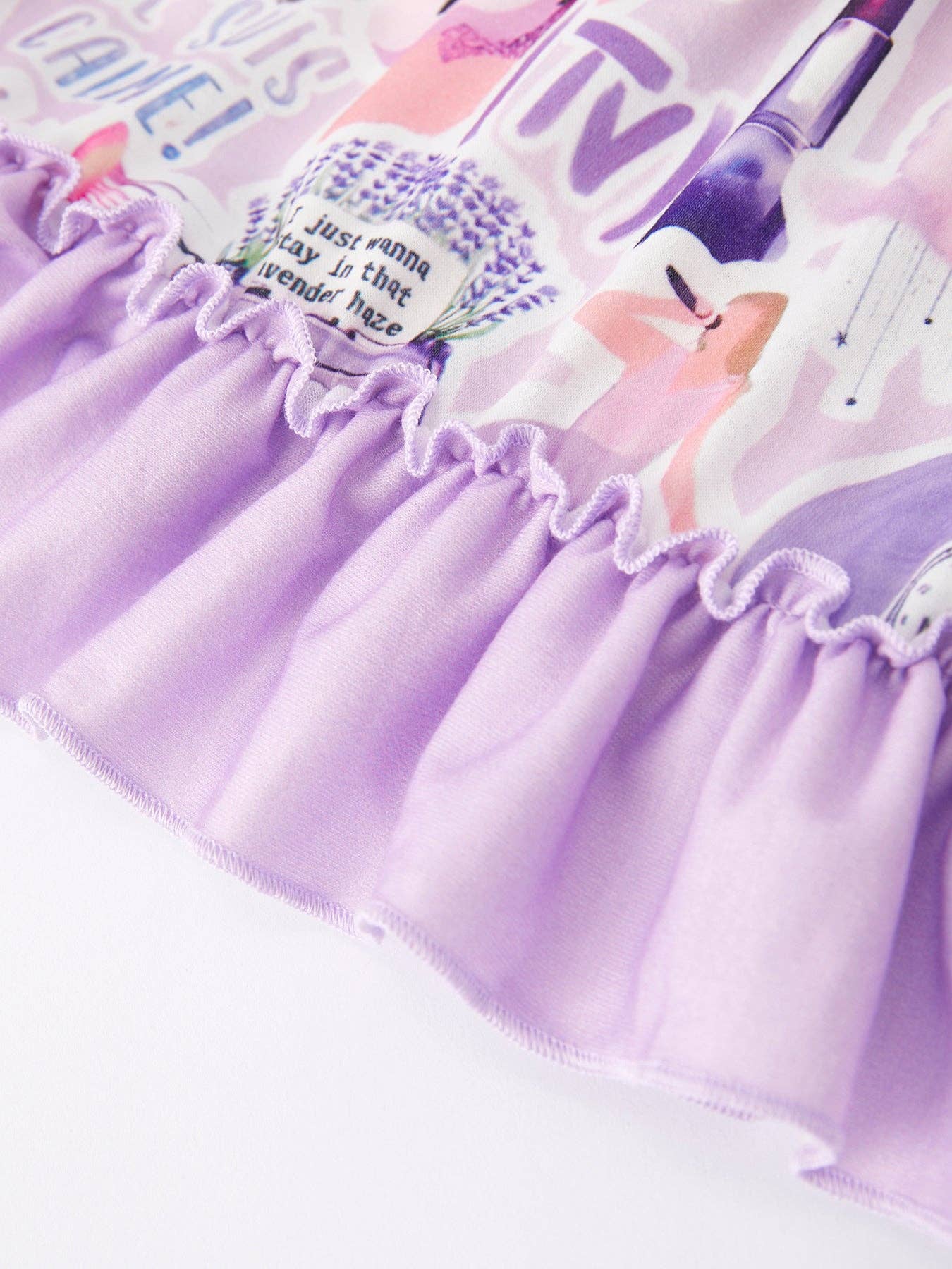 TS Character Print Girls Purple Dress DRG43179