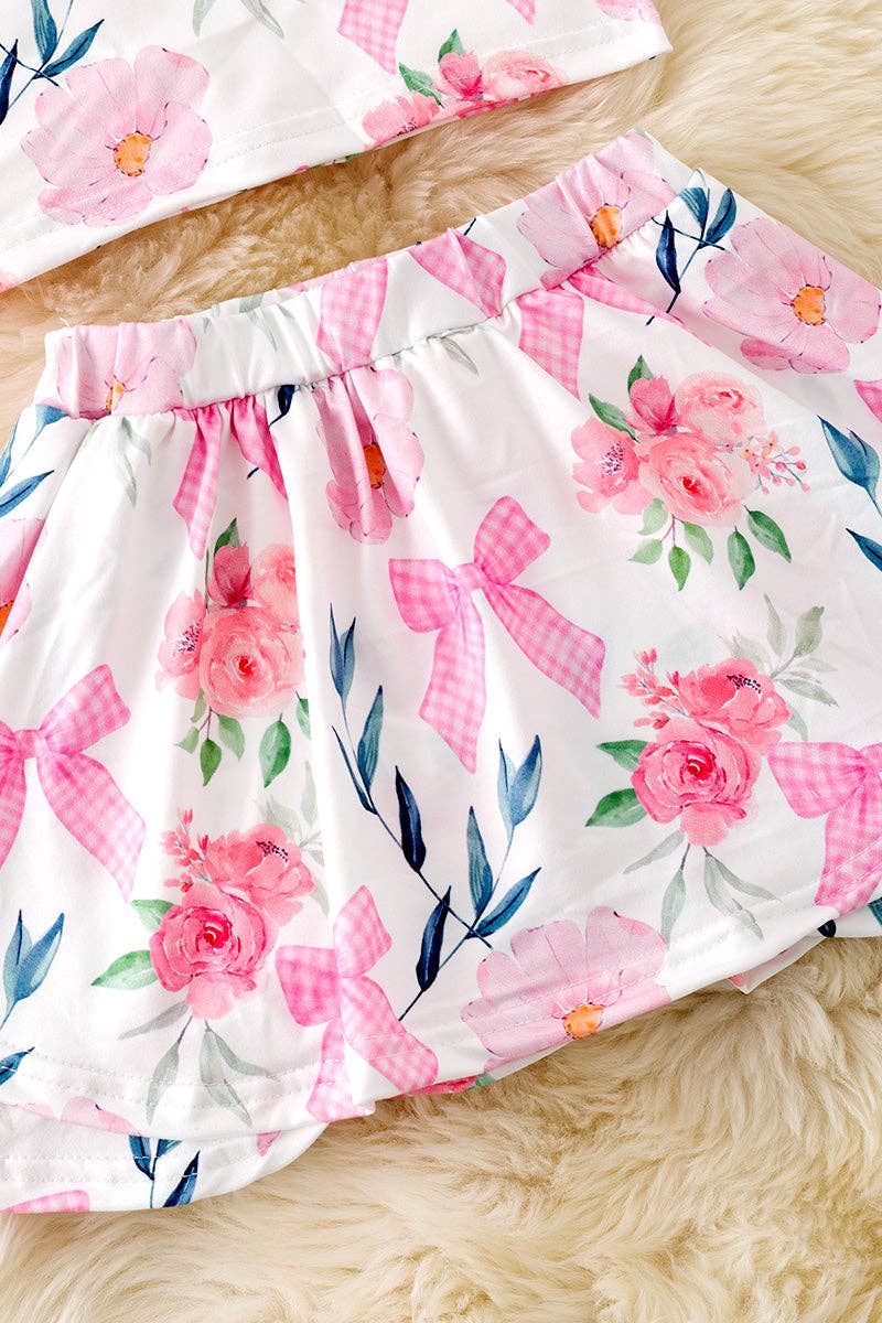 Floral Coquette Skort Set OFG588