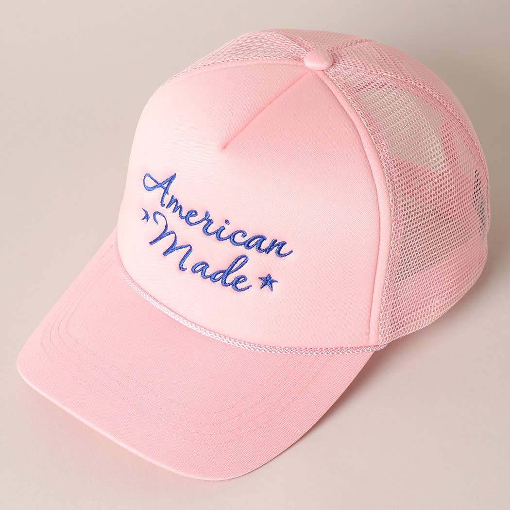 American Made Embroidery Mesh Back Trucker Hat AMH33