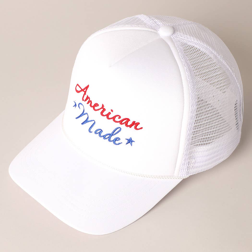 American Made Embroidery Mesh Back Trucker Hat AMH33