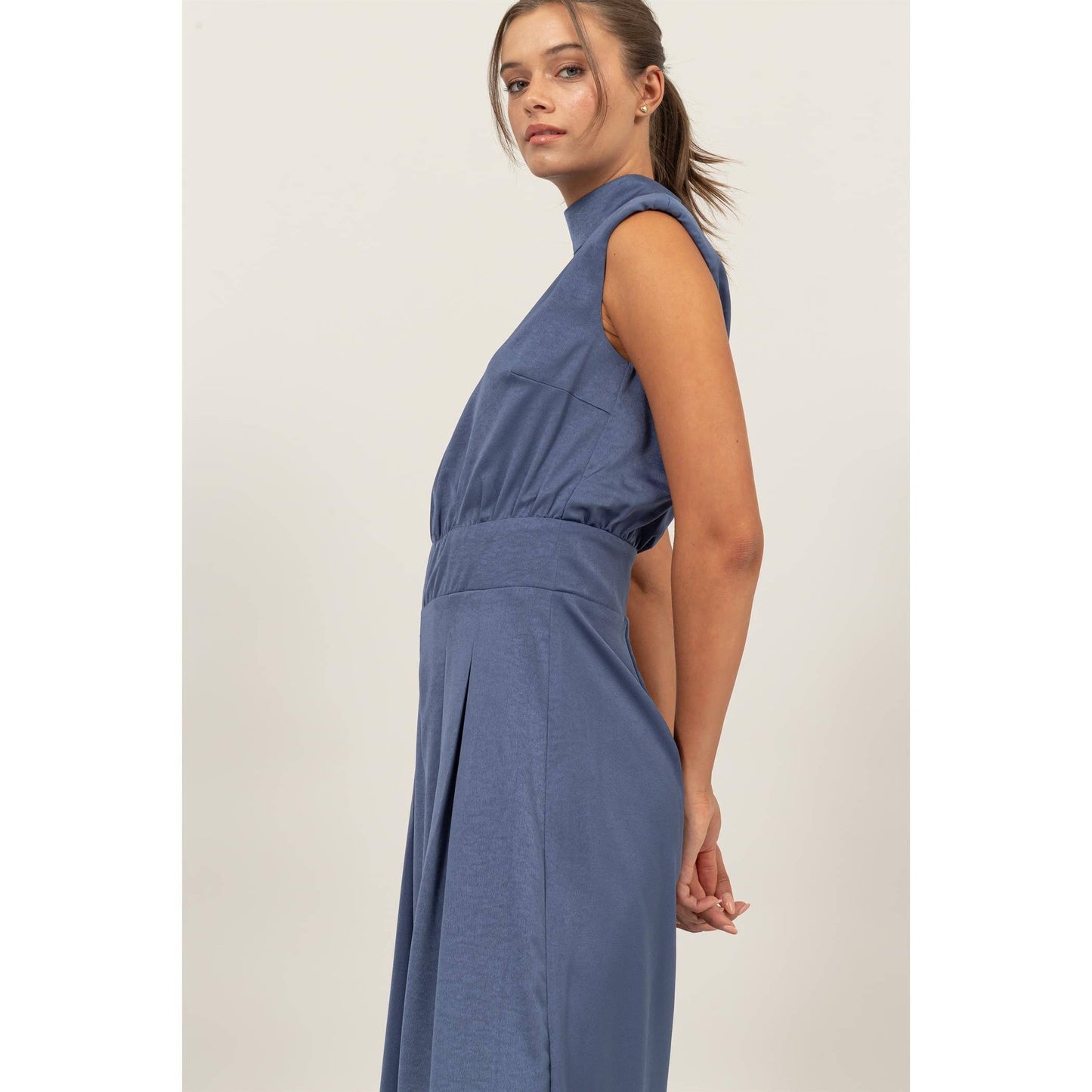 SLEEVELESS WIDE LEG SATIN JUMPSUIT HF24G072-