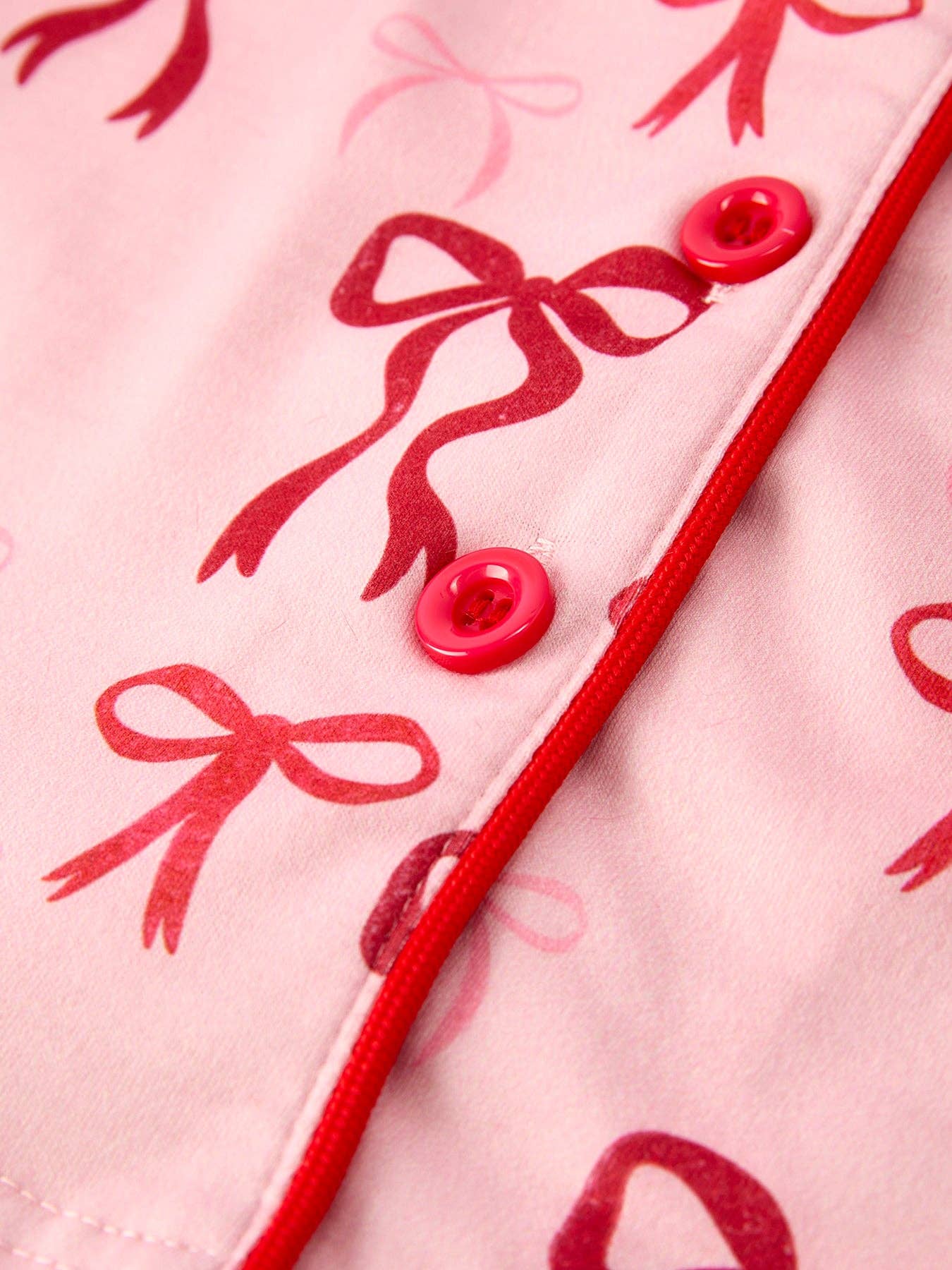 Christmas Bow Girls Pajama Set with Furry Trim-101825br