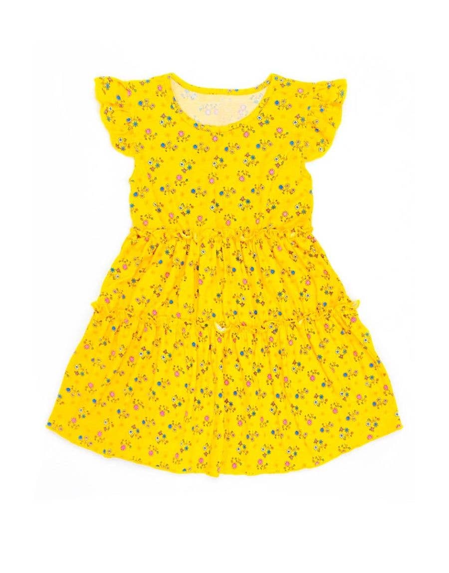 Toddler's Floral Dress w/ Ruffle Sleeves - TKD-3995T-AMY43