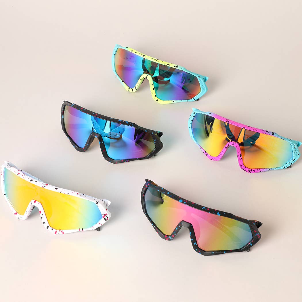 Multicolor Frame Tinted Lenses Sport Sunglasses- MFTLSS