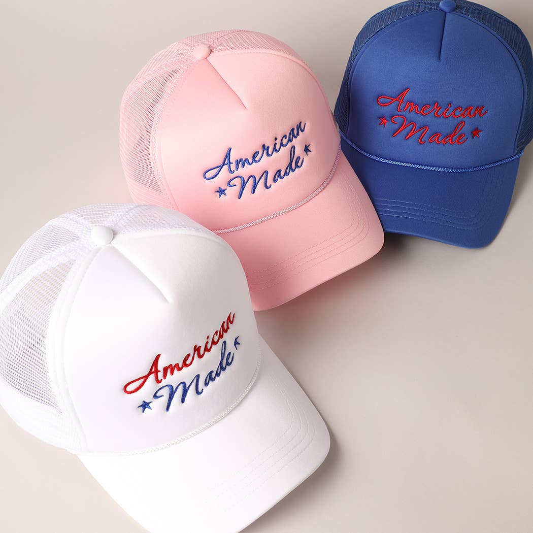 American Made Embroidery Mesh Back Trucker Hat AMH33