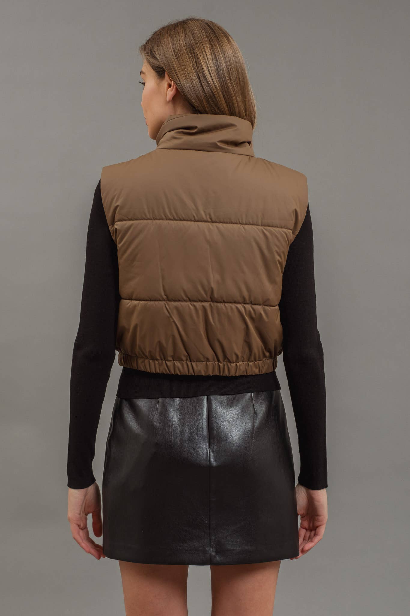 ✅CROPPED ZIP UP PUFFER VEST 2353