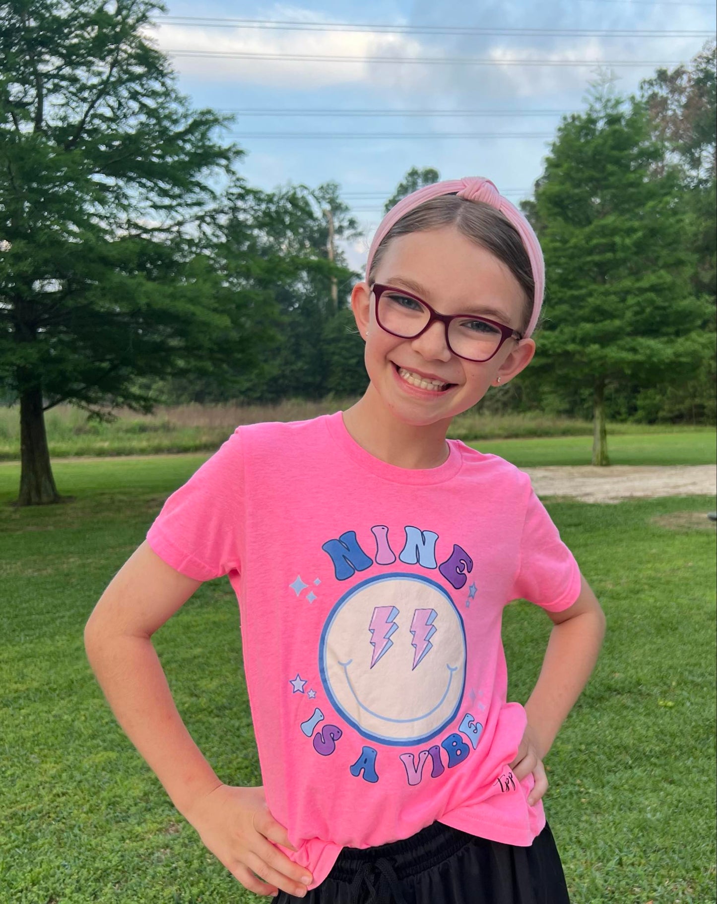 CUSTOM NINE IS A VIBE SMILE T-SHIRT