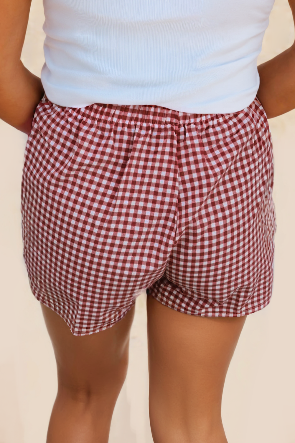 Stripe Plaid Printed High Waist Gingham Shorts LA731