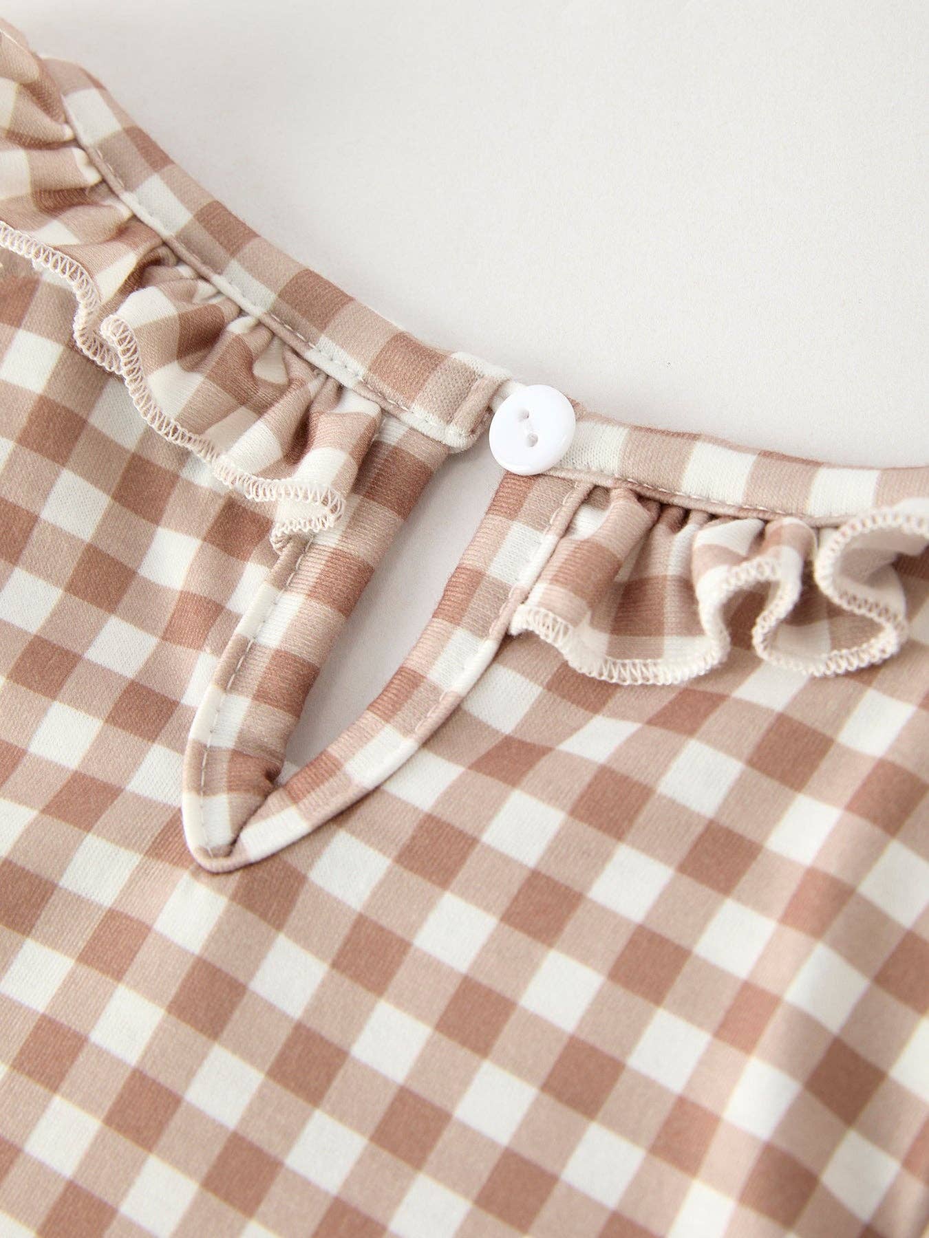 Christmas Vintage Style Plaid Dress with Embroidered Gingerbread and Bows 101725AS