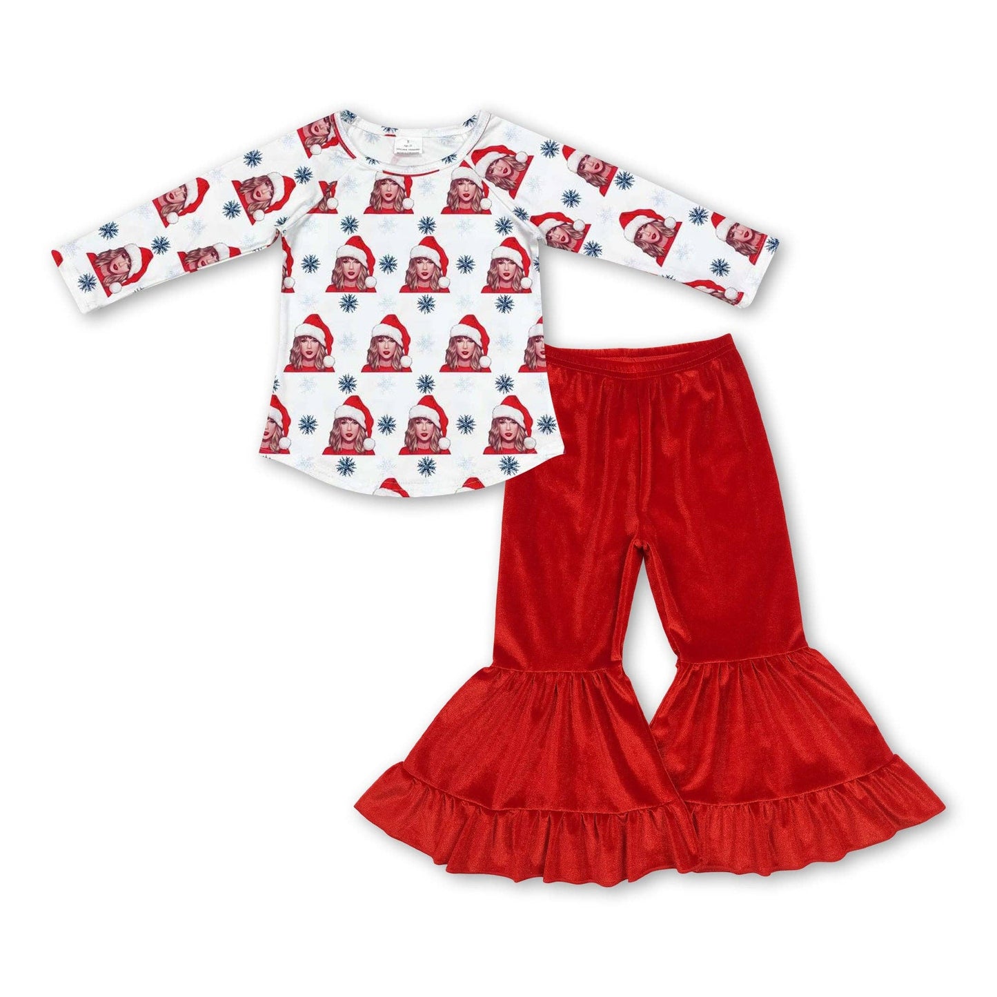 Xmas hat singer top velvet pants girls clothing taylor swift GLP1842
