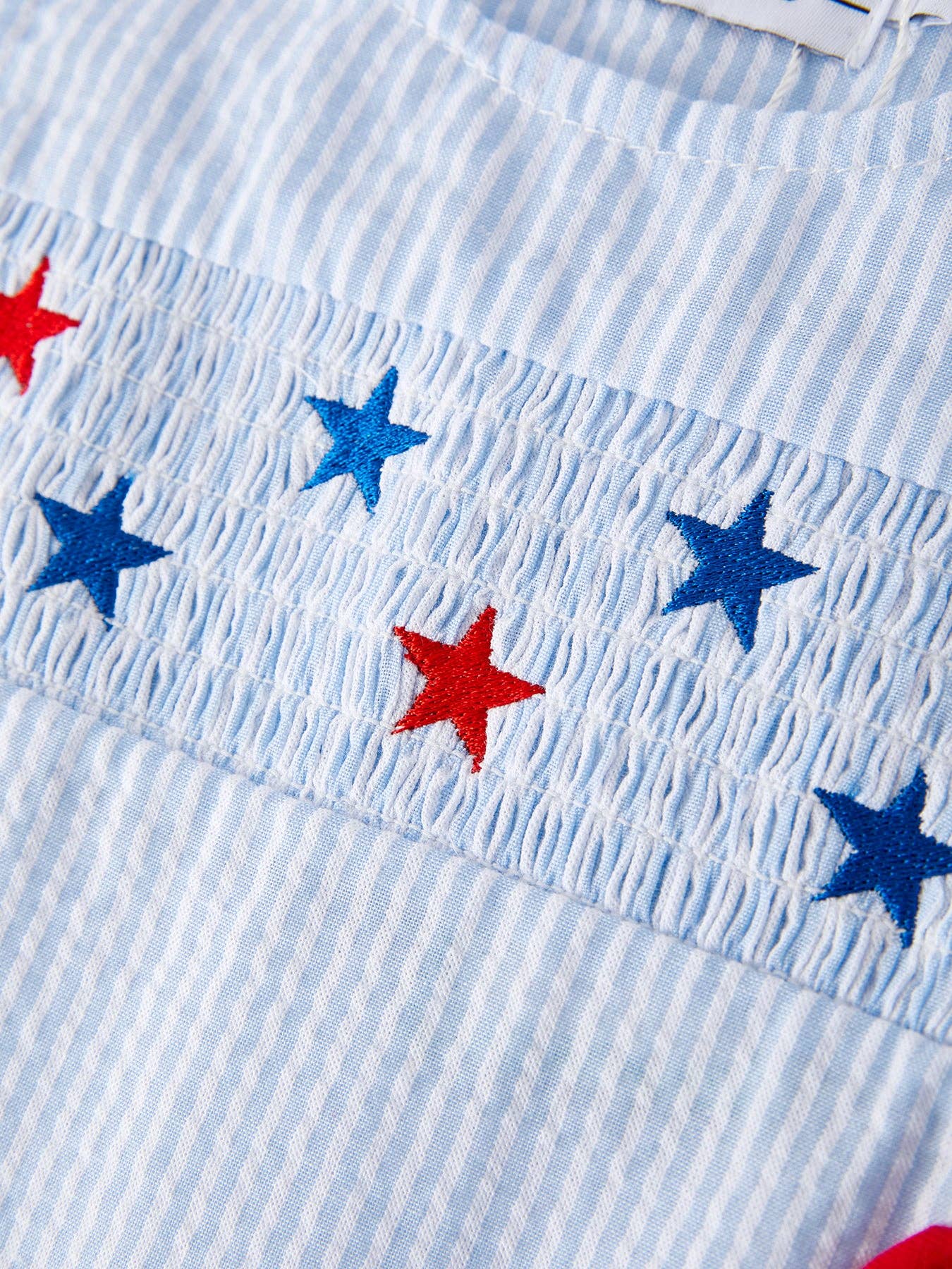 Smocking Star Embroidered Romper 4th of July Boy's RPB502