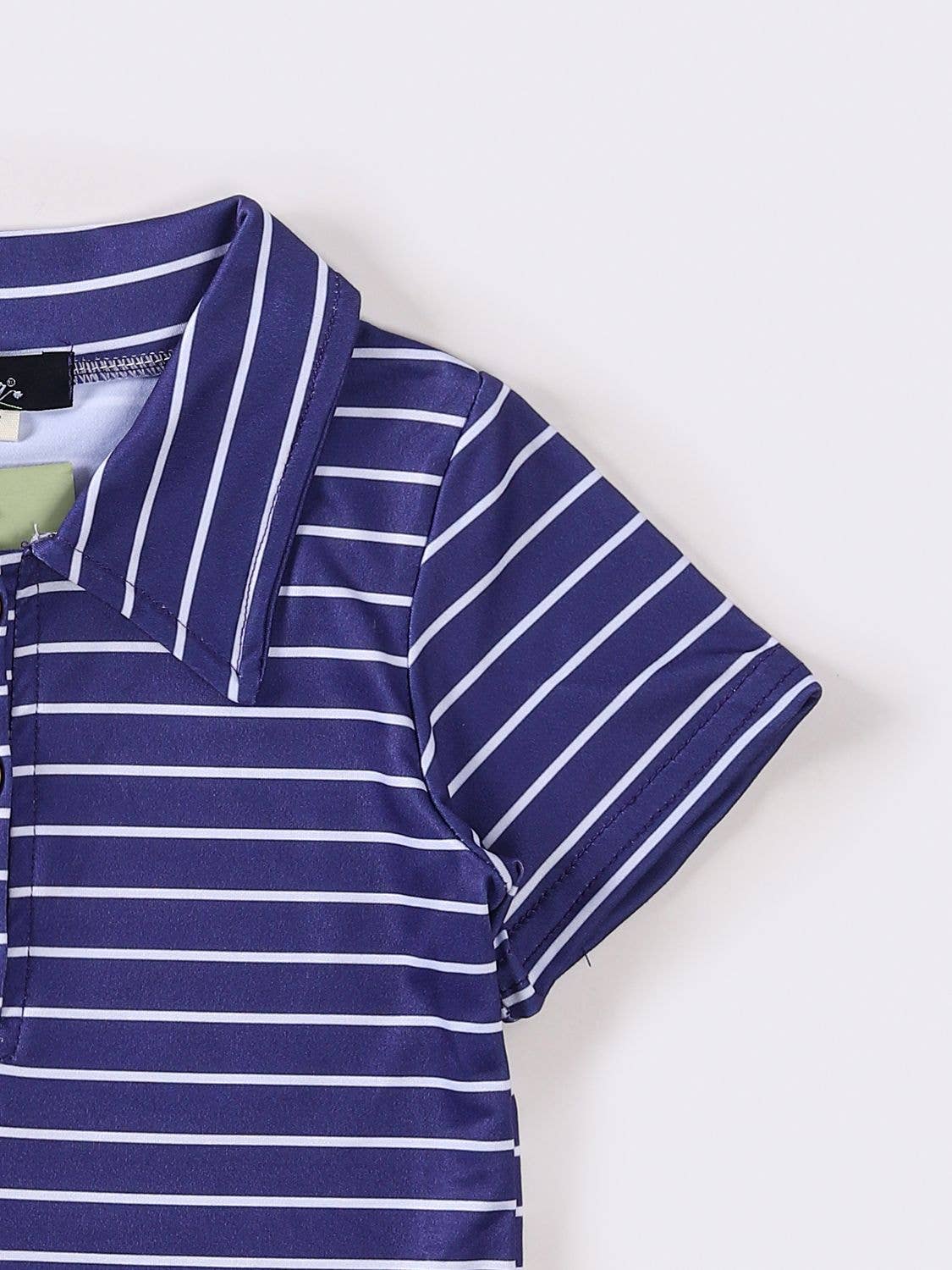 Navy Stripe Boy Collar Shirt - NSBCS7