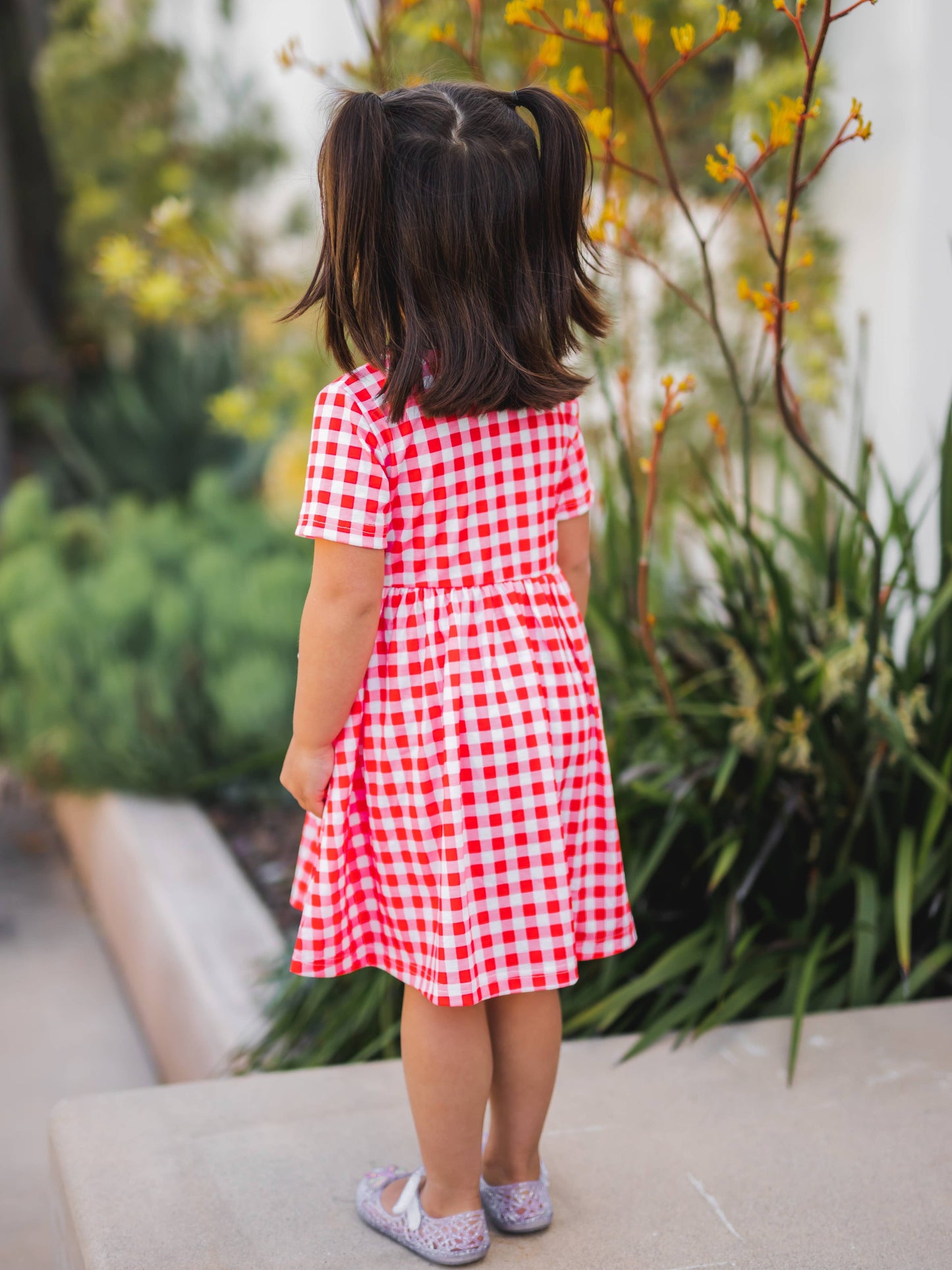 Gingham Little Girls Pocket Dress DGL8-319