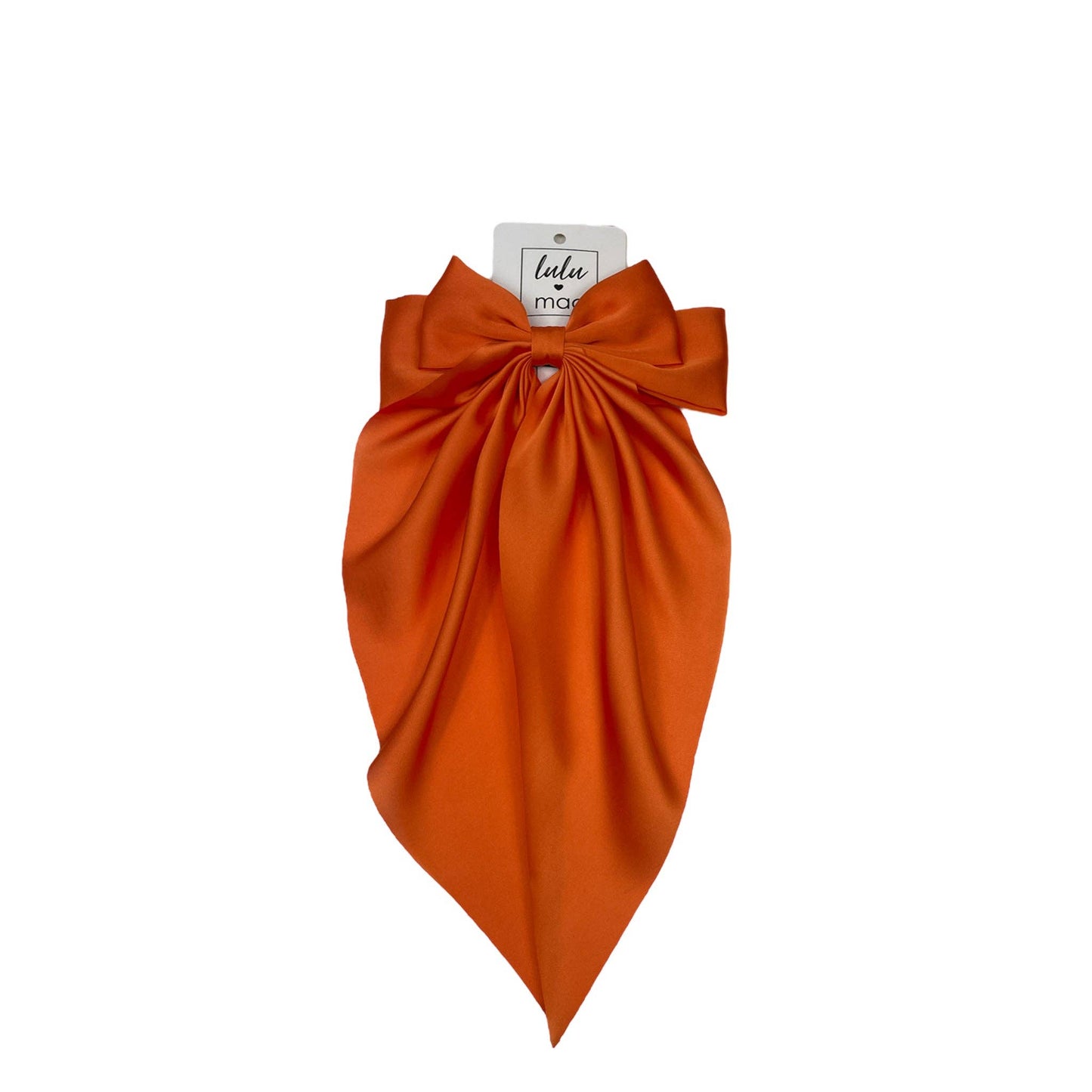 Large Satin Bow Orange-LSBO