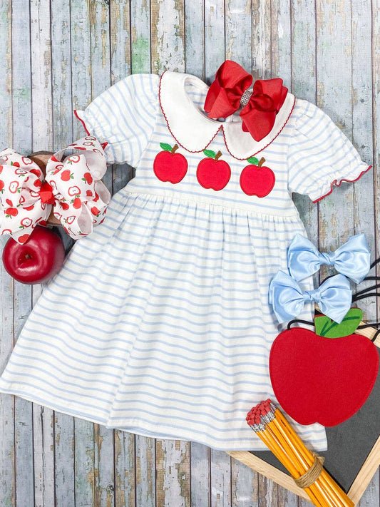 Apples & Stripes Collared Dress -11013
