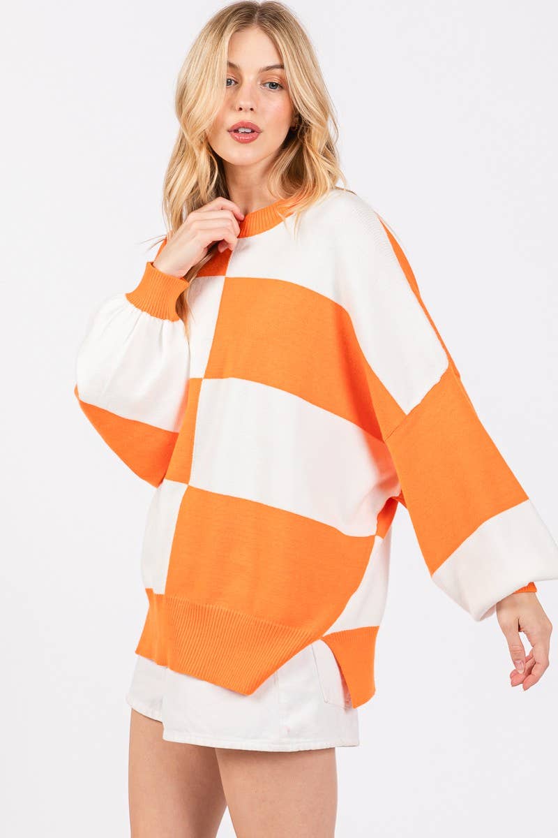 GAME DAY CHECKERED SWEATER-GDCS3