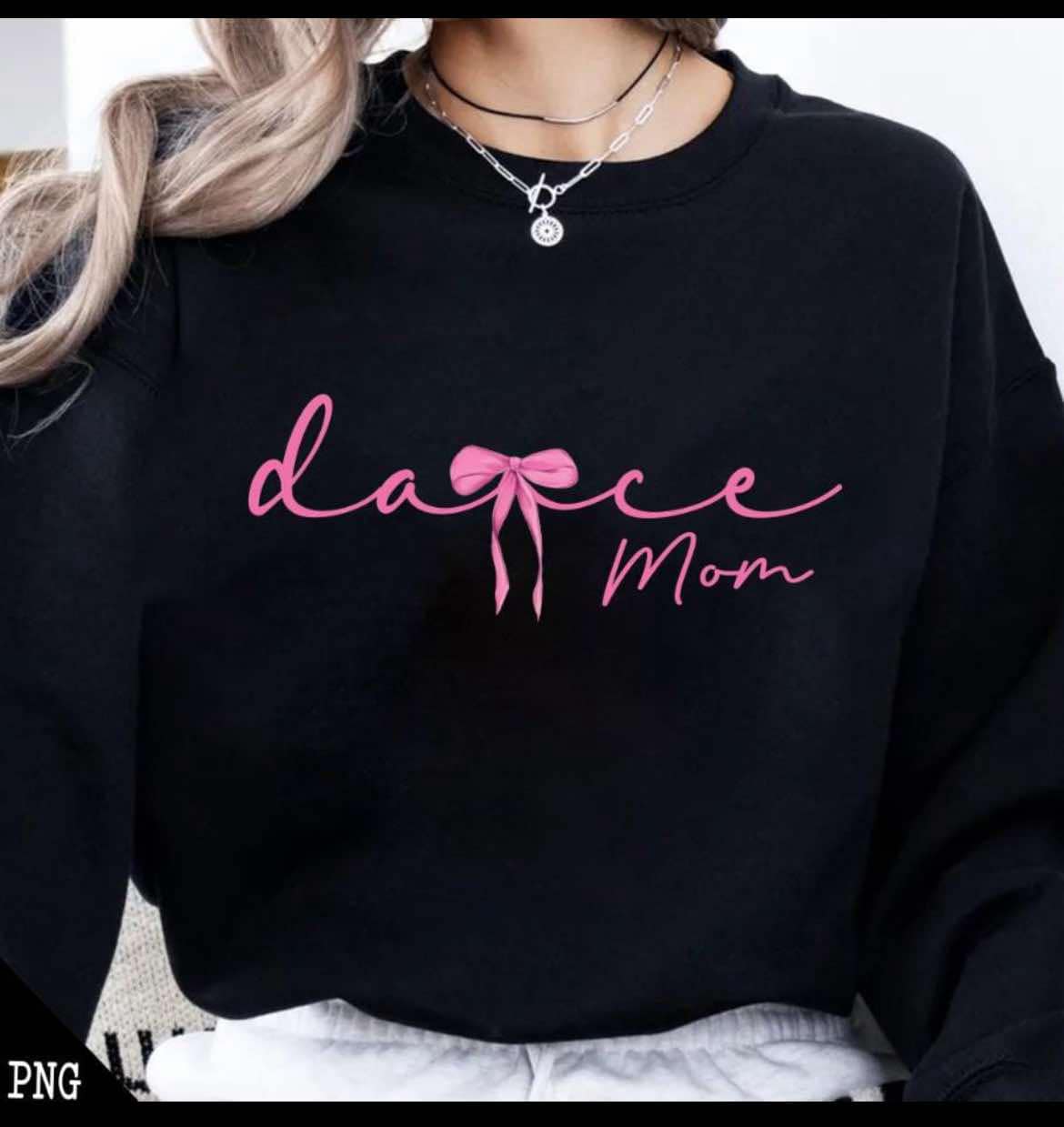 Dance Mom with Dainty Pink Bow - T SHIRT - (Gildan)