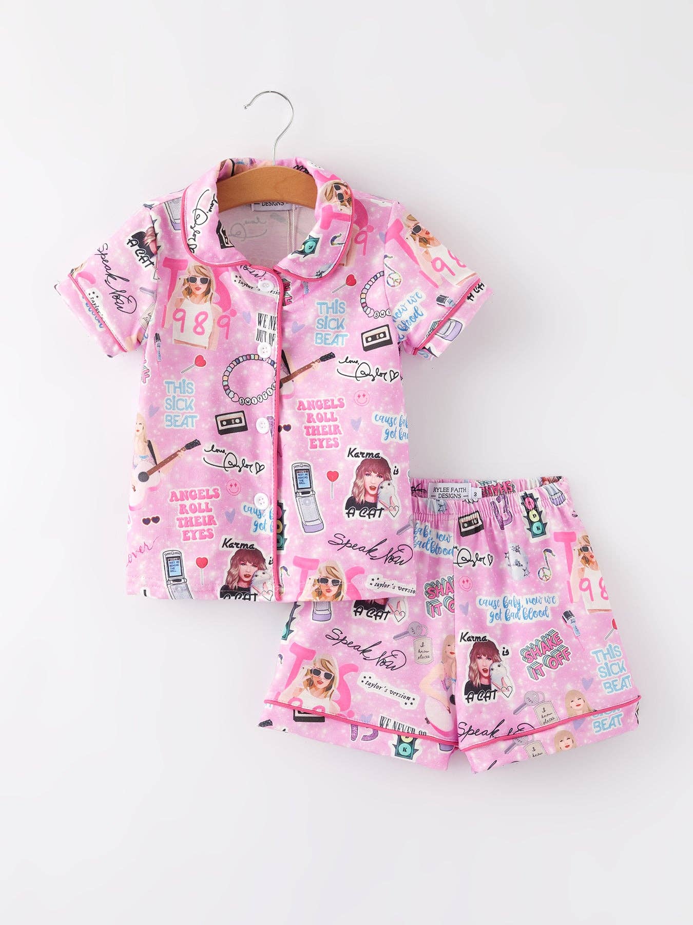 Taylor Swift Printed Girls Pink Pajamas PJG455