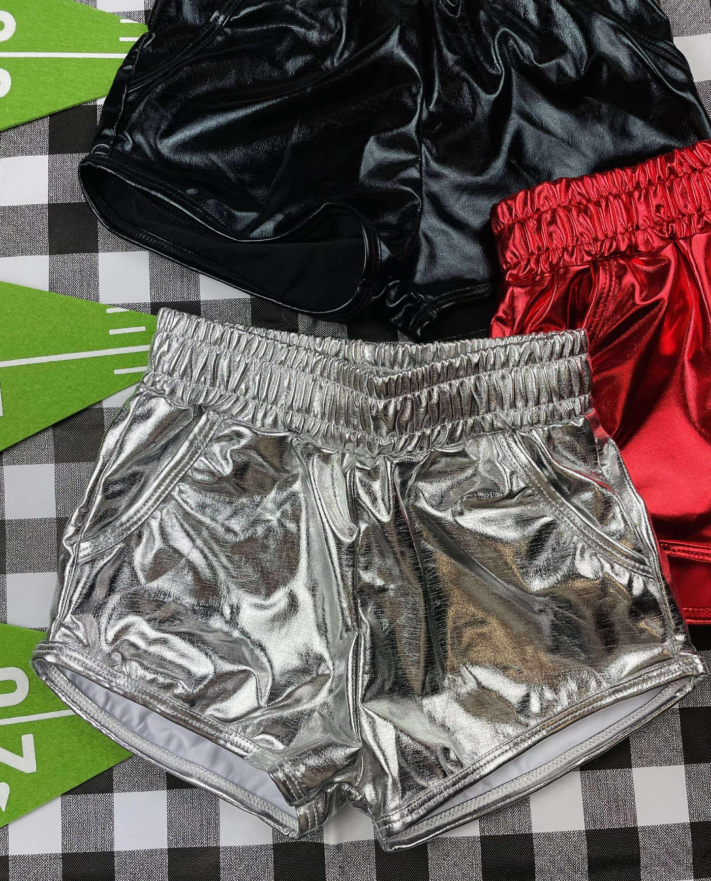 Metallic Game Day Shorts