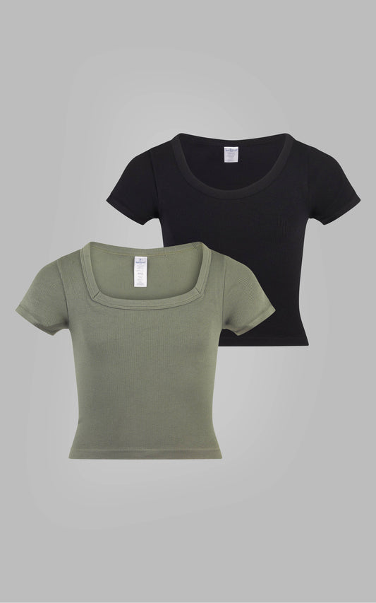 90 Degree Seamless Square Neck T-Shirts- 90DSS