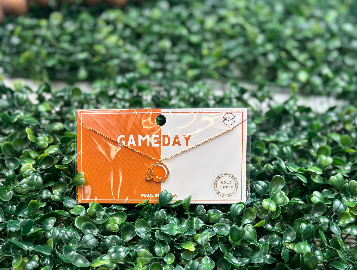 Orange Football Helmet Necklace- 110325br