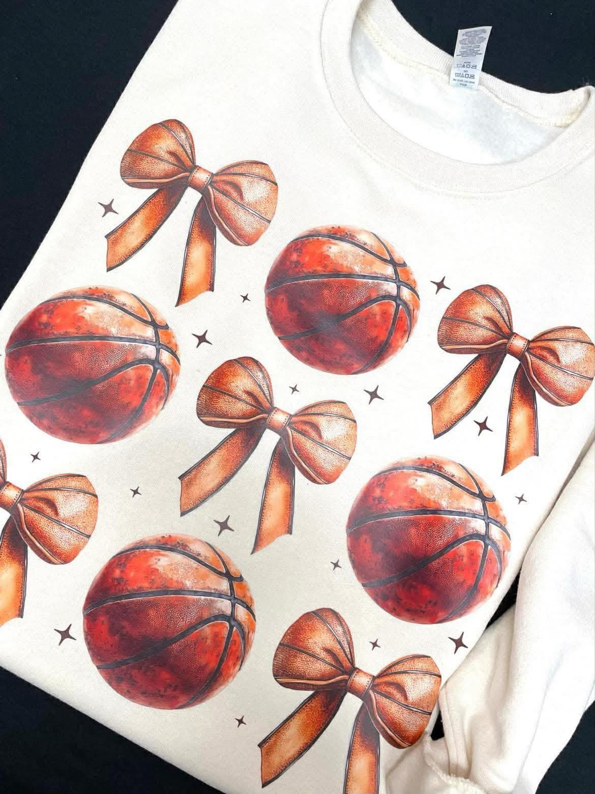 Basketballs & Bows- LONG SLEEVE - (Jerzee/Gildan)