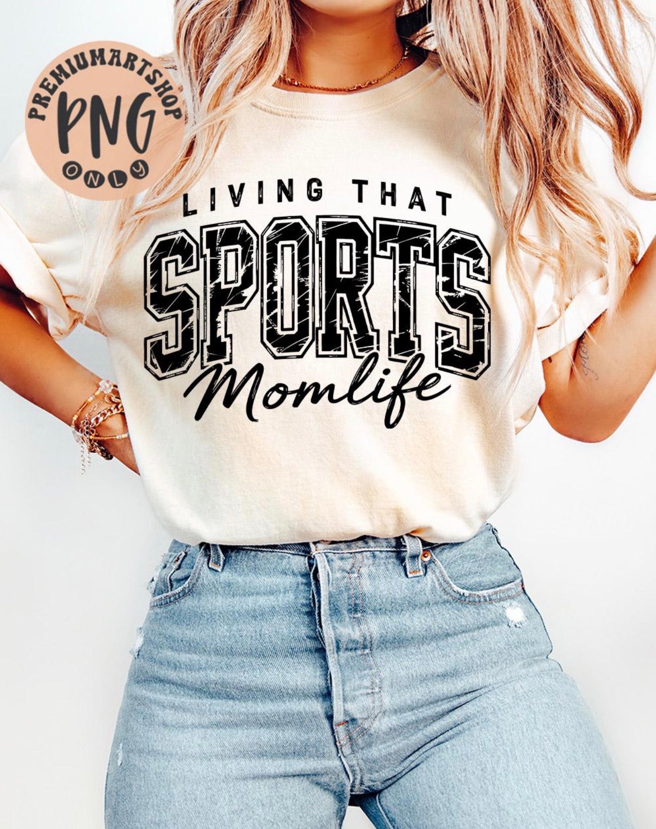 Living That Sports Mom Life - TSHIRT- (COMFORT COLOR/BELLA)