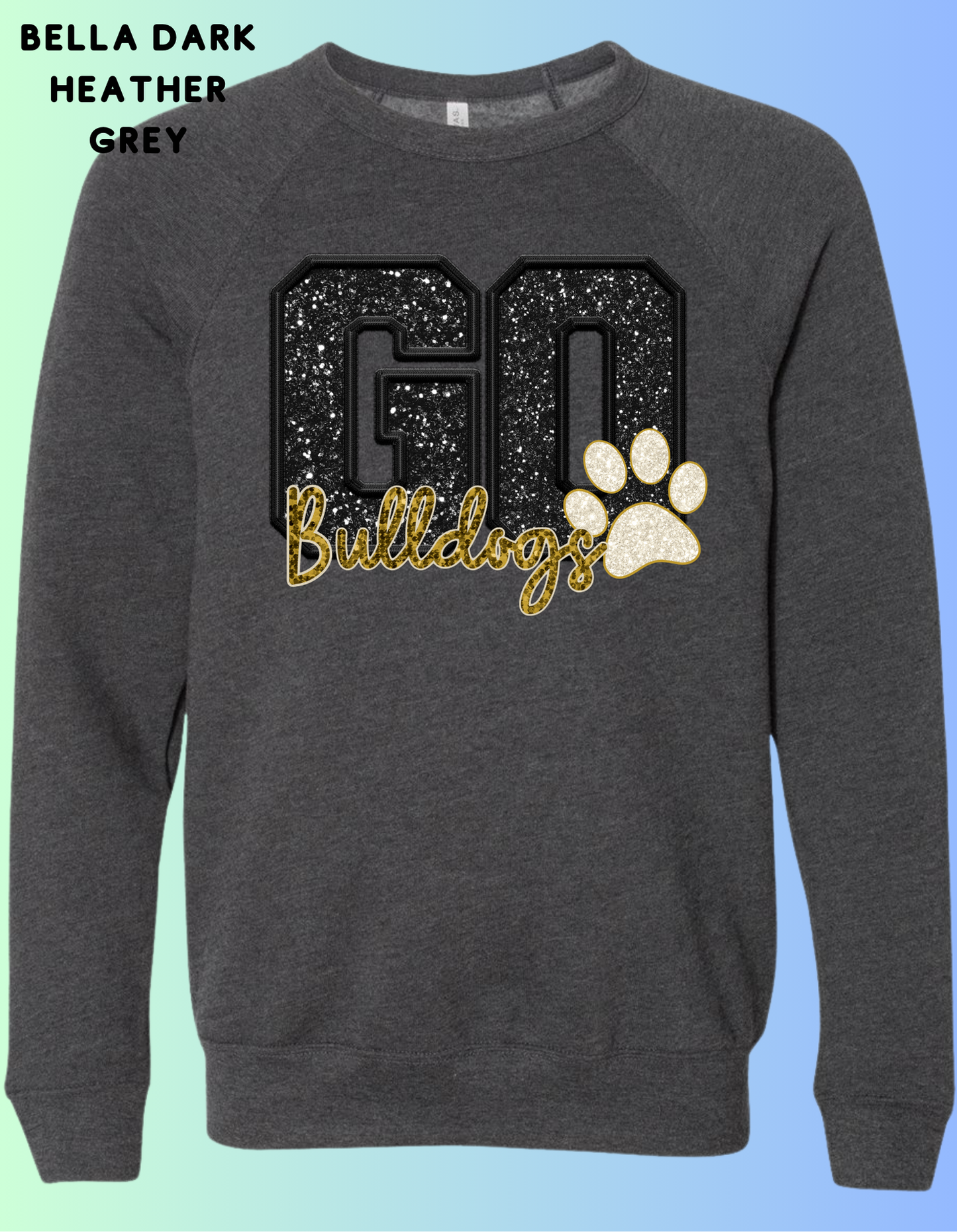 GO Bulldogs FAUX SEQUIN GLITTER SWEATSHIRT (GOLD AND BLACK)