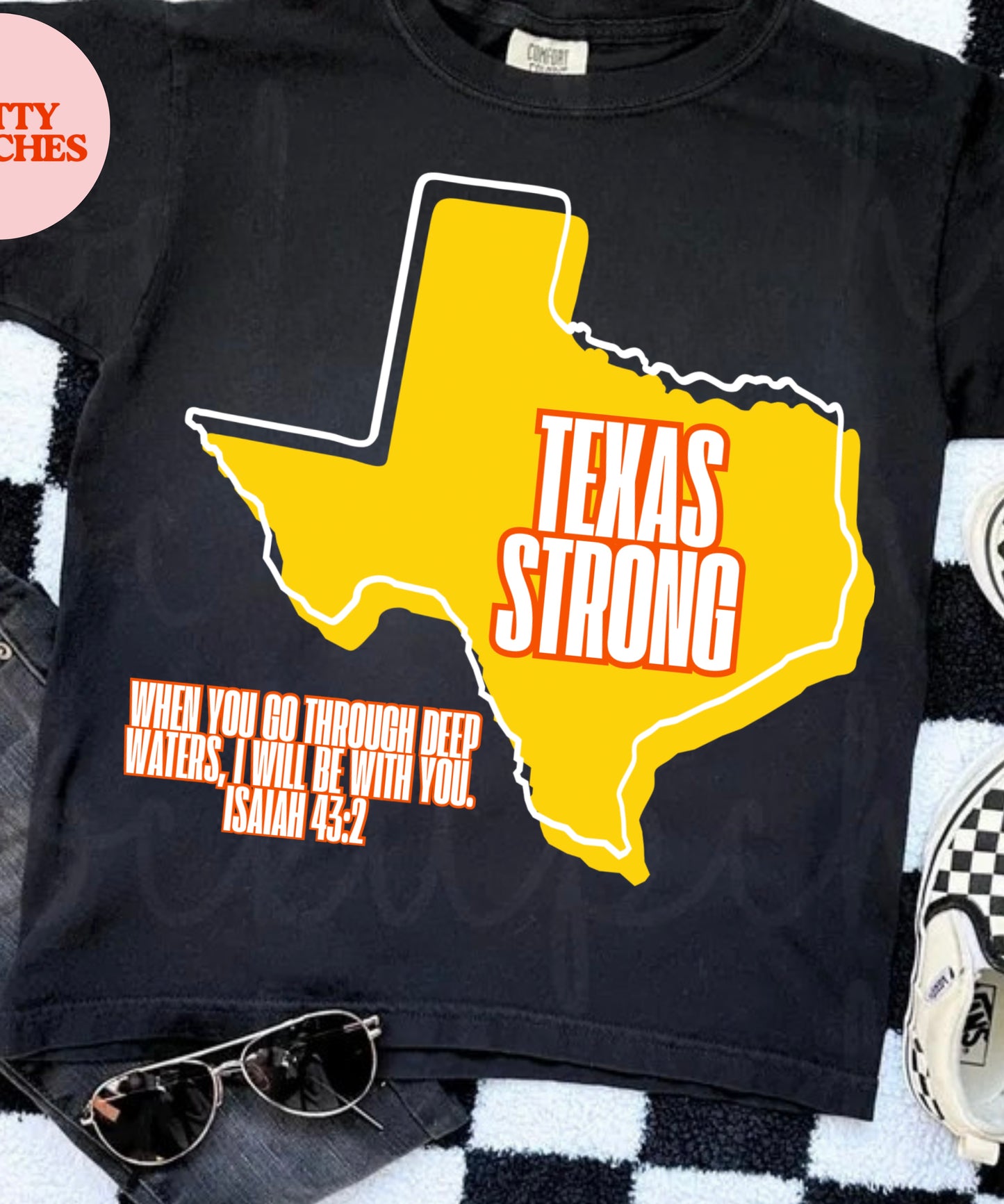 Texas Strong T SHIRT (GILDAN) ALL BLACK TEES