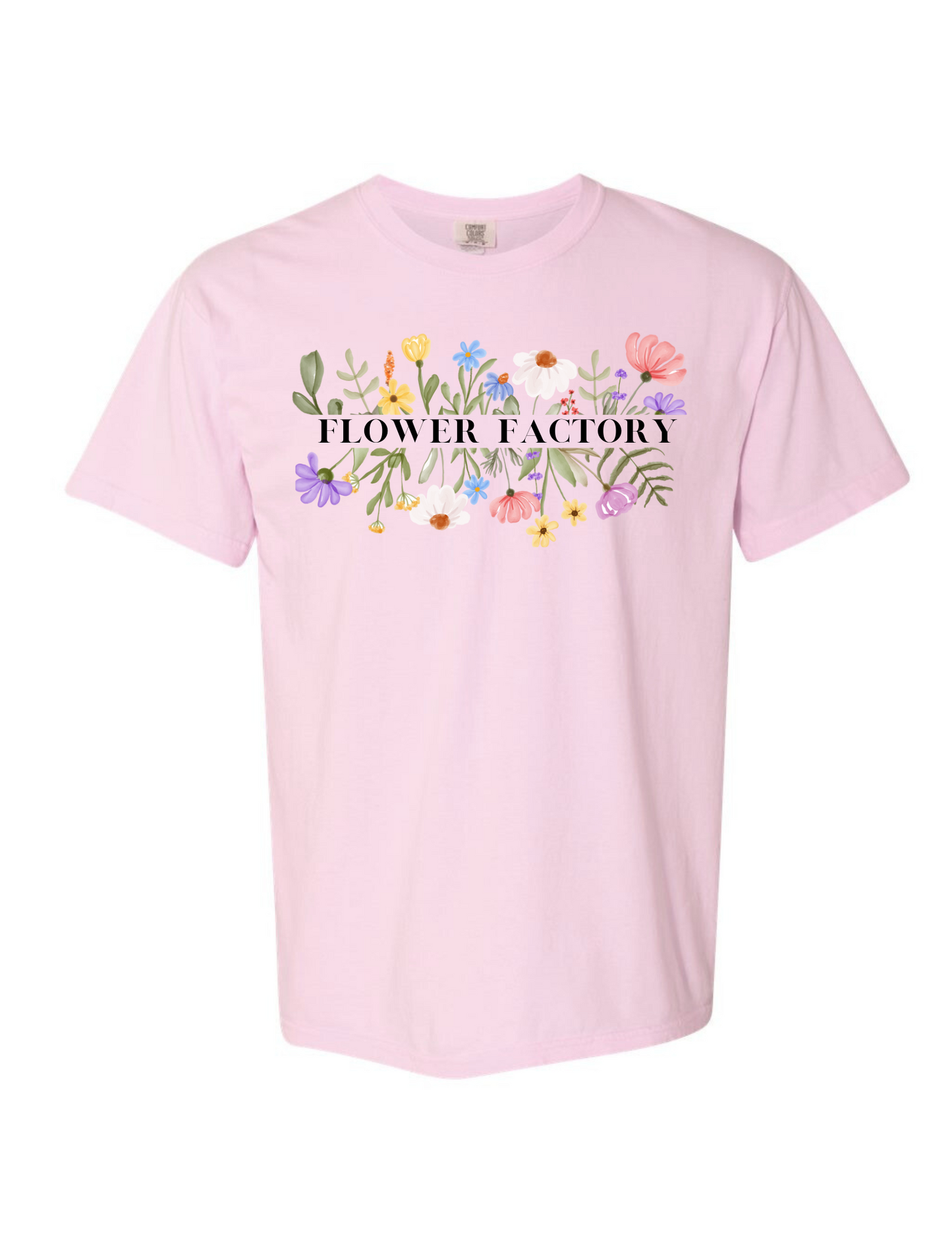 BCHS FLOWER FACTORY T SHIRT (FRONT AND BACK IMAGE)