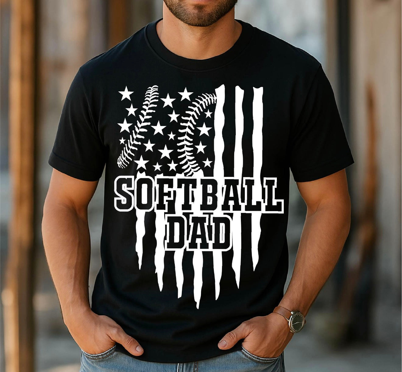 SOFTBALL DAD - TSHIRT- (GILDAN/JERZEES)