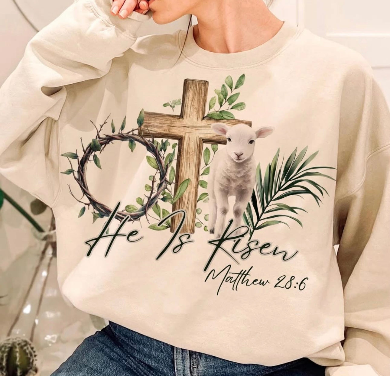 He is Risen with Lamb - T SHIRT - (Gildan)