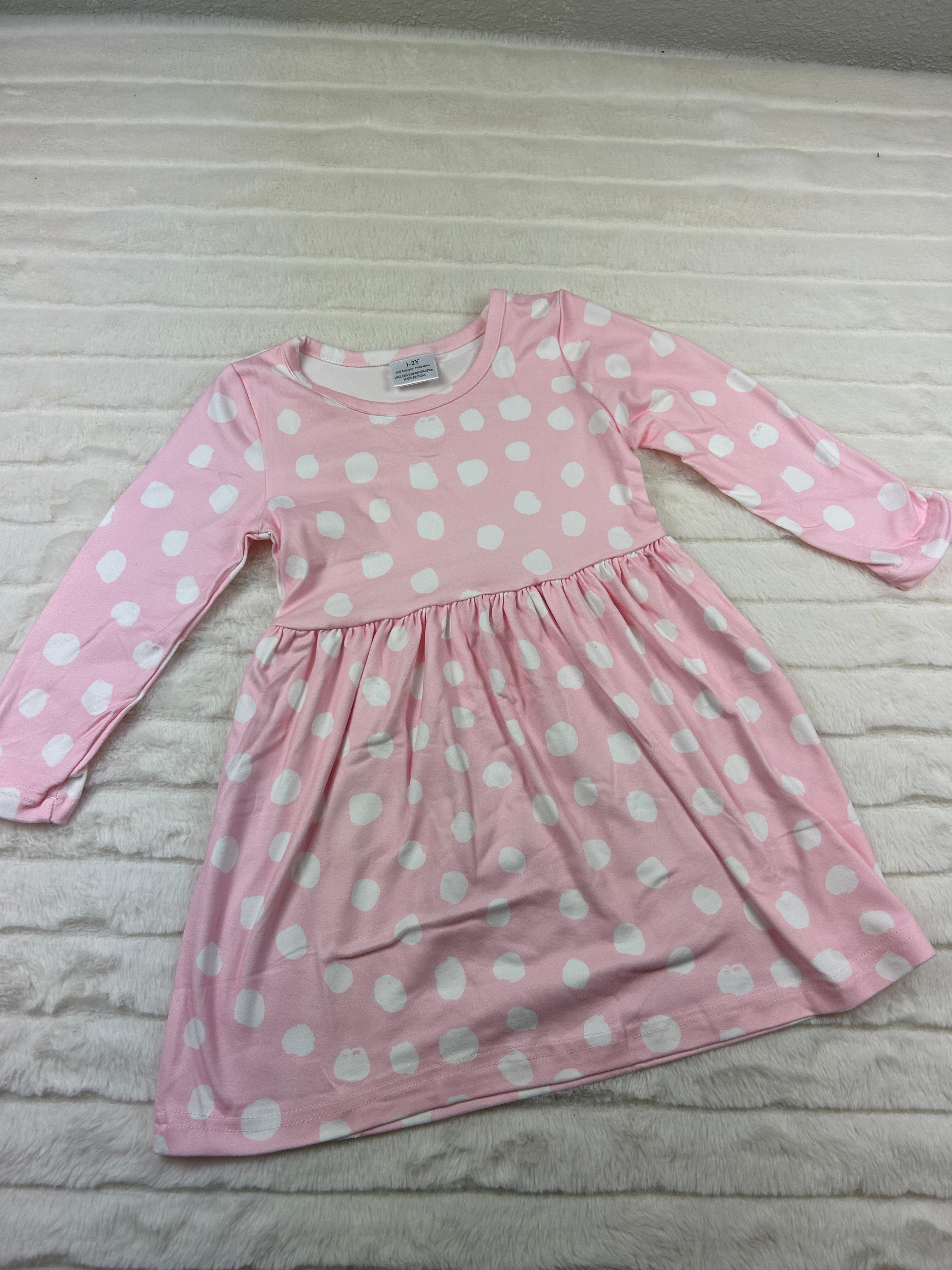Pink Polka dot dress-10425br – The Pretty Patches