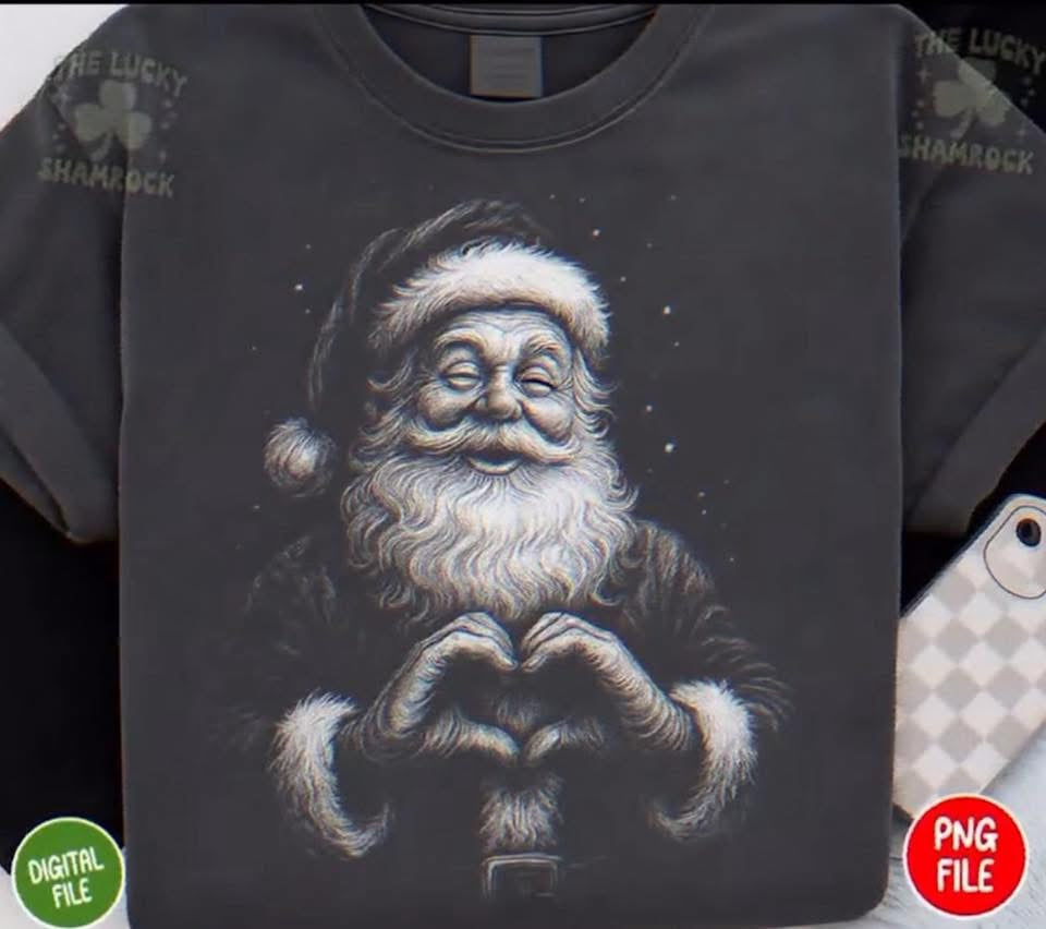 Vintage Christmas SANTA - T SHIRT - (Jerzee/Gildan)