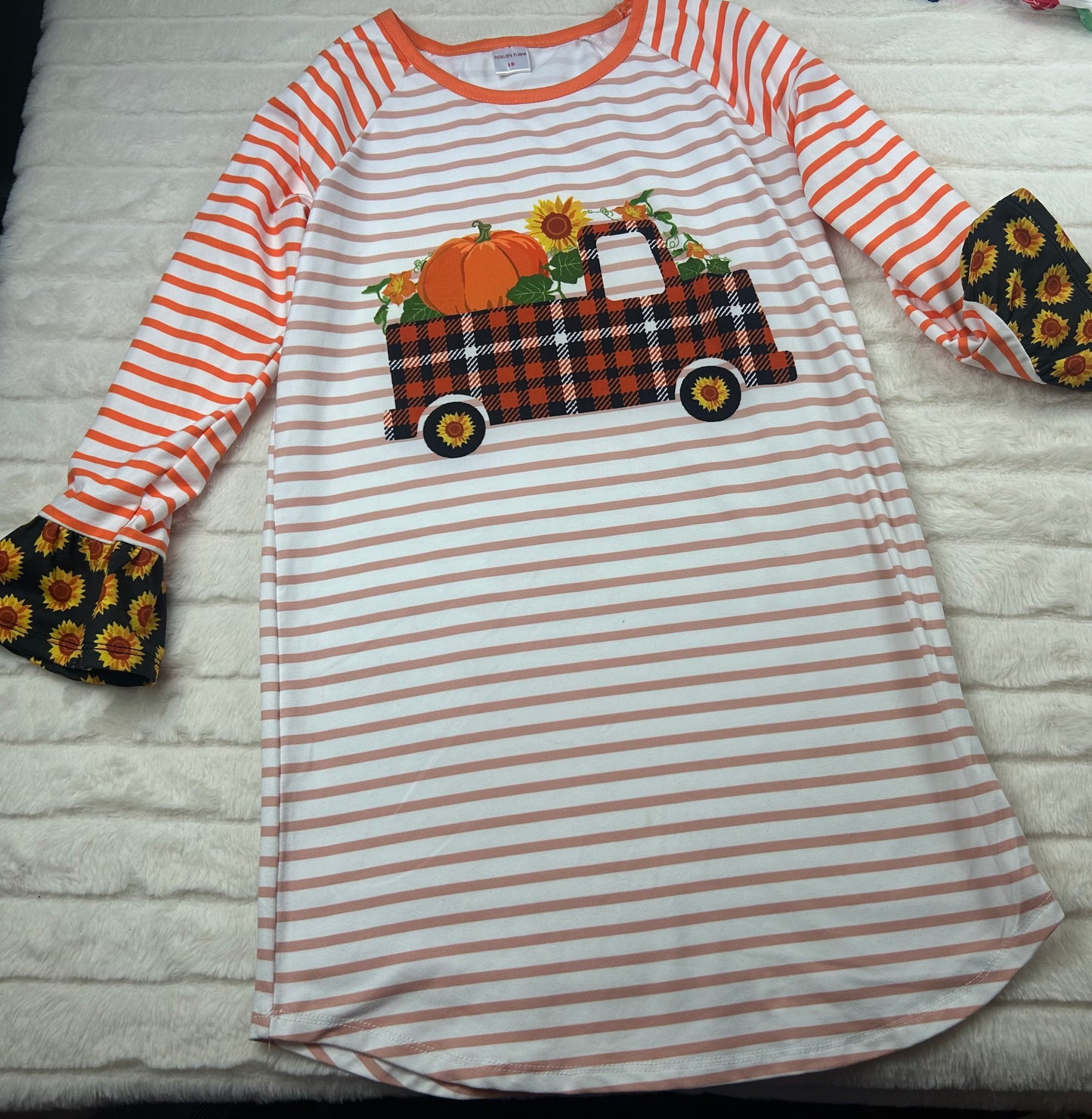Fall Vibes Striped Truck Dress- 101425br