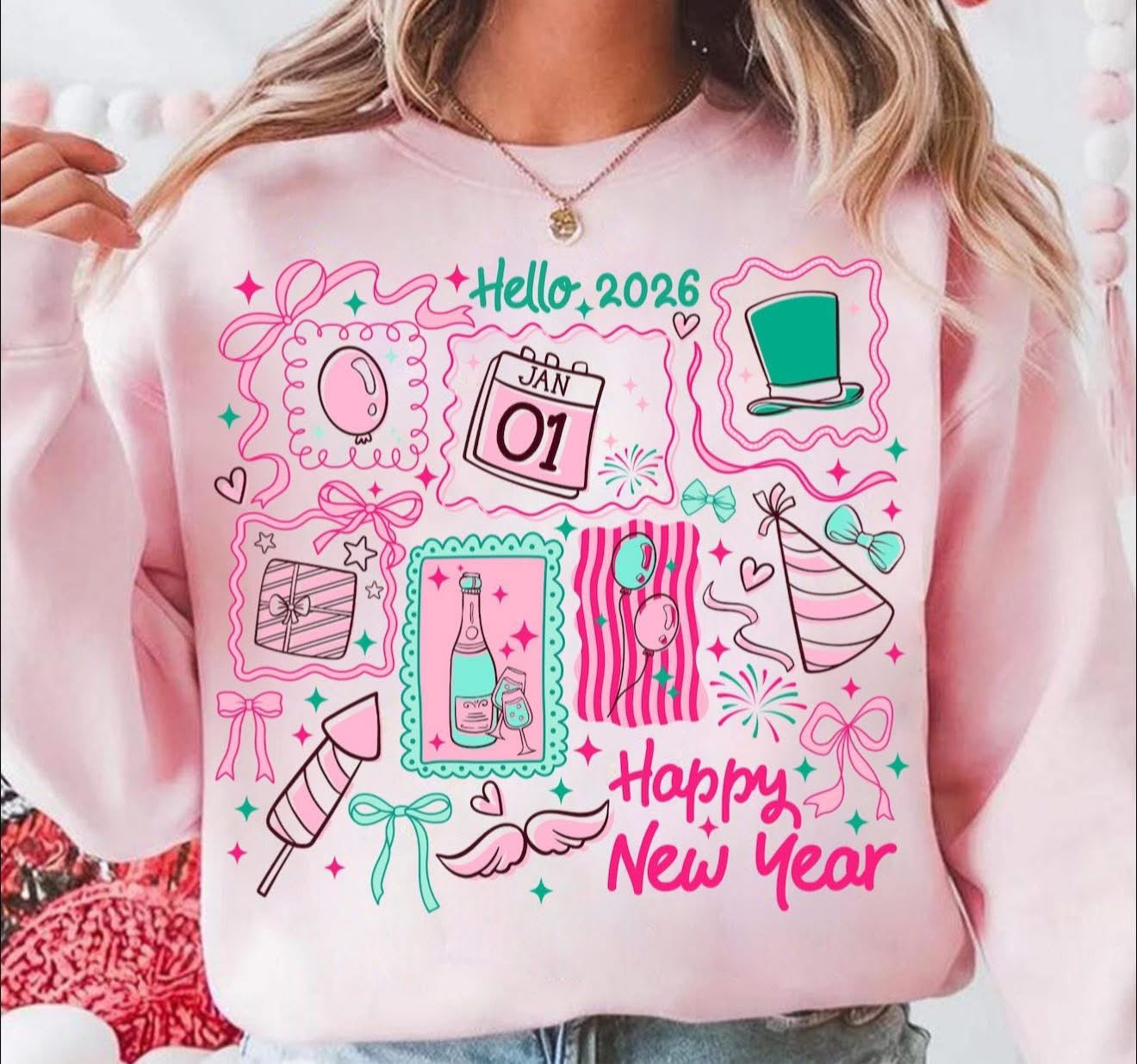 HNY Stamp Collage - T SHIRT - (Jerzee/Gildan)