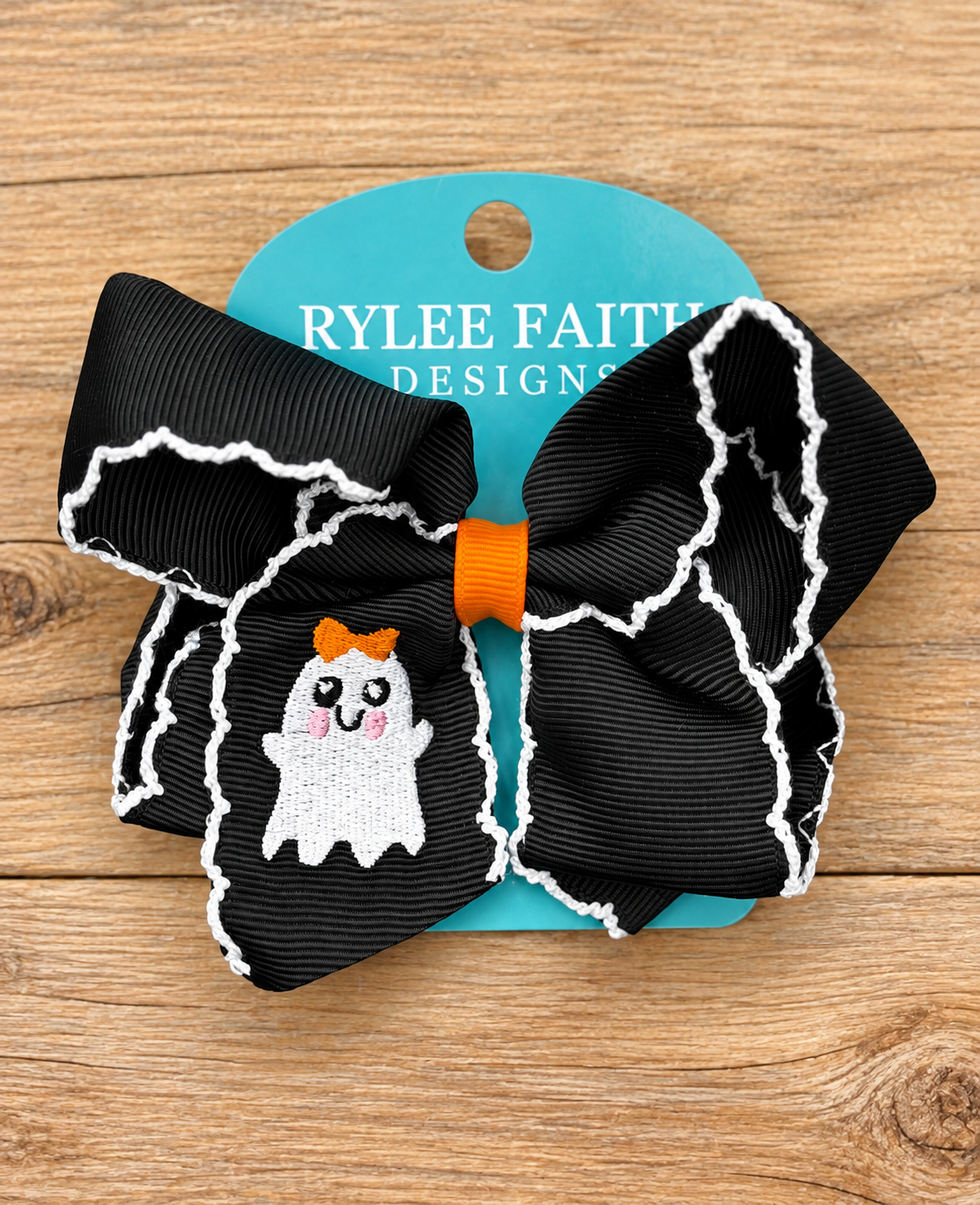 HALLOWEEN GHOST BOW-RYLEE FAITH DESIGNS (IN STORE) 10826MM