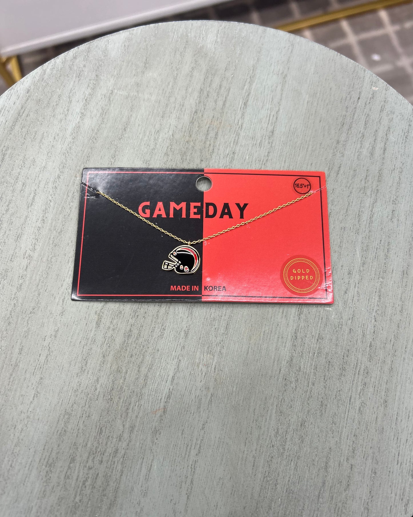 Red and Black Helmet Necklace - 110425br